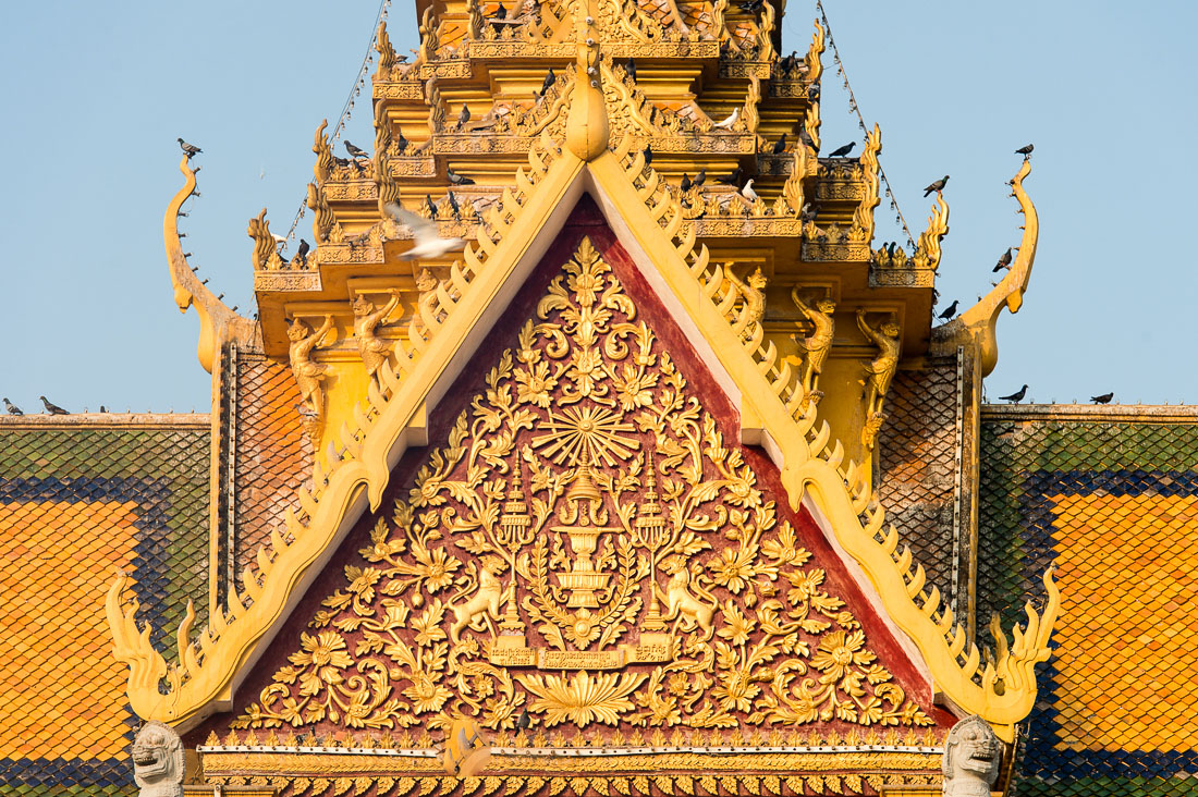 Particular of the Royal Palace in Phnom Penh. Kingdom of Cambodia, Indochina, South East Asia