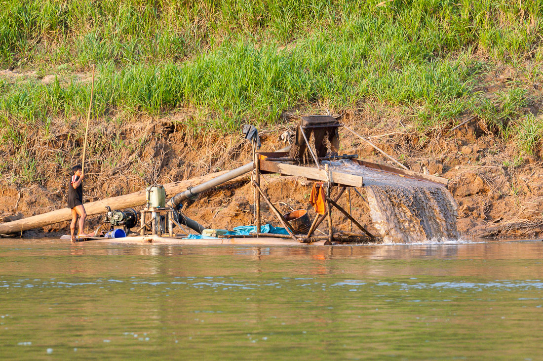 Gold mining at rio Tambopata, Madre de Dios, Peru