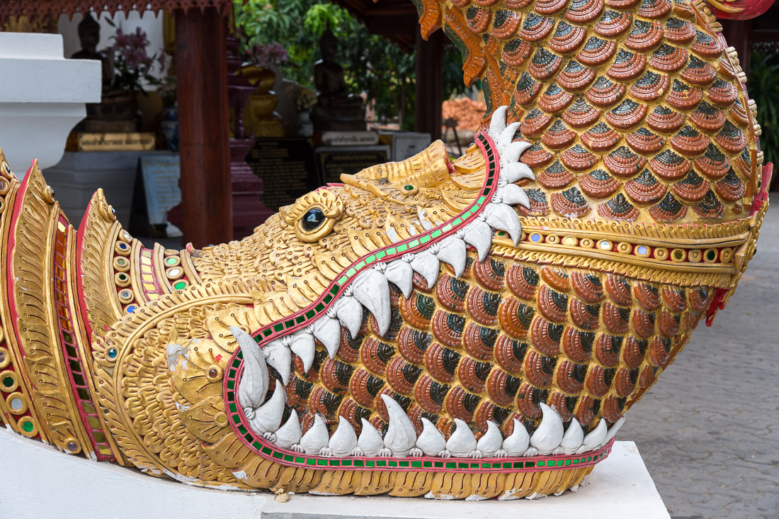 Naca sculpture at What Phan Tao, Chiang Mai, Kingdom of Thailand, Indochina, South East Asia